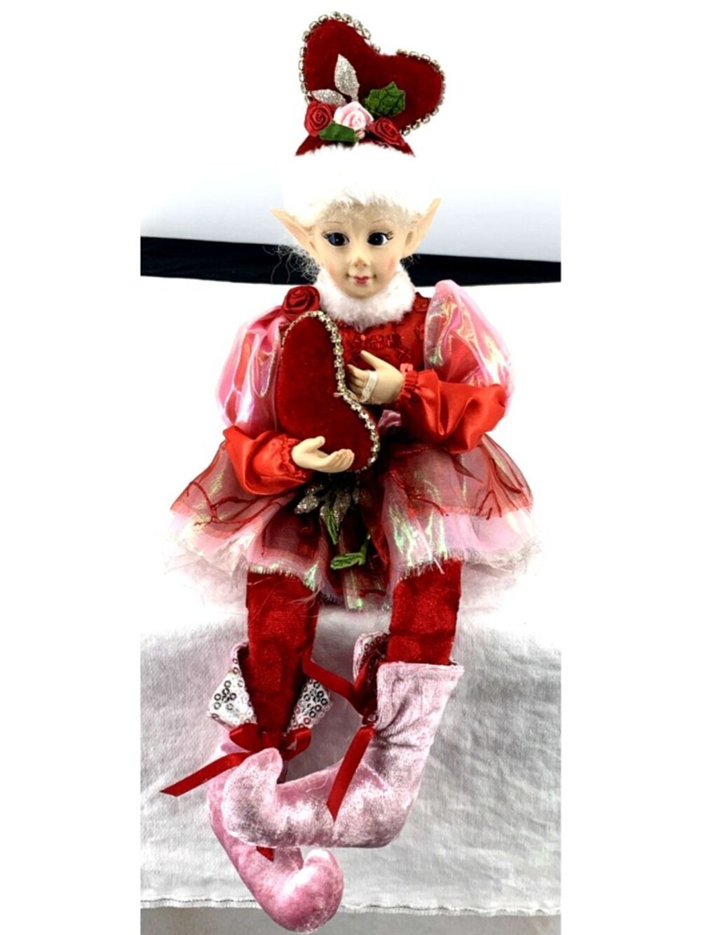 Cynthia Rowley Valentine Fairy Pixie Elf Shelf Sitter Posable Doll 16" FLAW